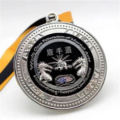 은색 양각 태권도 메달